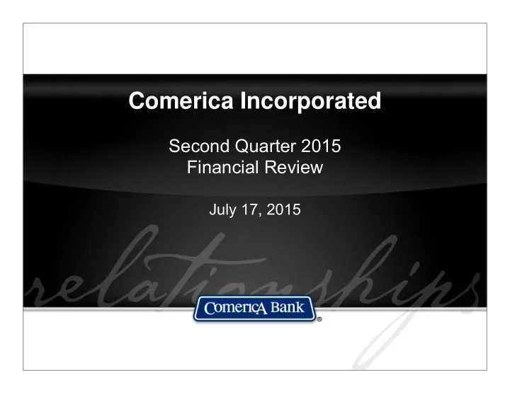 comerica incorporated