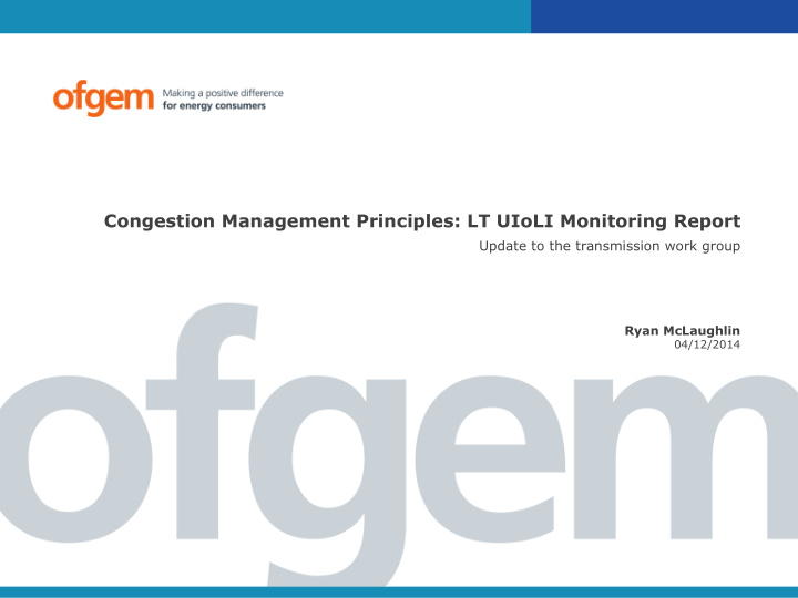 congestion management principles lt uioli monitoring