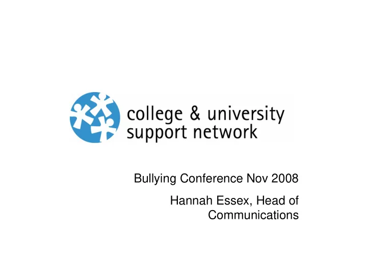 bullying conference nov 2008 hannah essex head of