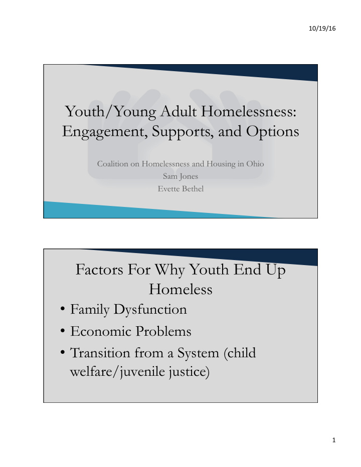 youth young adult homelessness engagement supports and