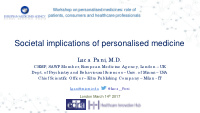 societal implications of personalised medicine
