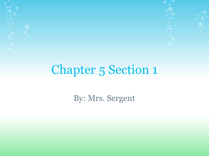 chapter 5 section 1