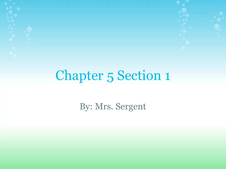 chapter 5 section 1
