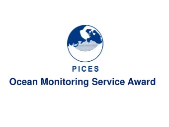 Ocean Monitoring Service Award  TINRO-Centre Macrofauna  Inventory a series of 12 tabular reference