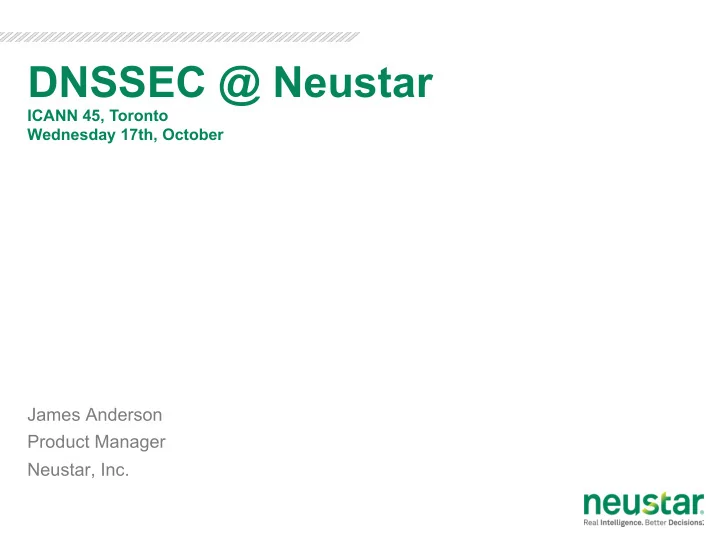 dnssec neustar wednesday 17th october