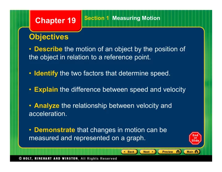chapter 19 objectives