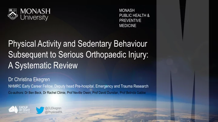 physical activity and sedentary behaviour
