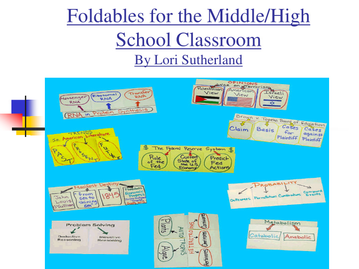 foldables for the middle high school classroom