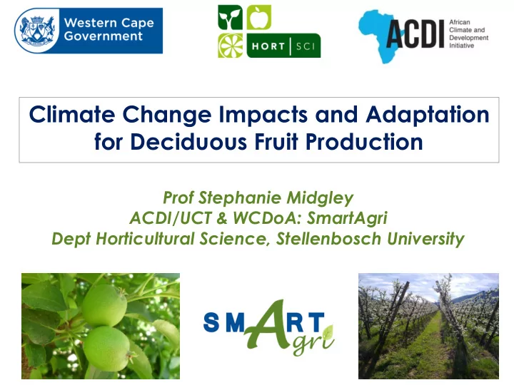 climate change impacts and adaptation