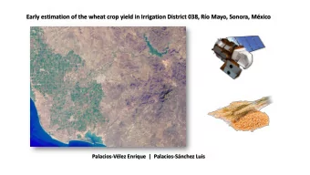 Early estimation of the wheat crop yield in Irrigation District 038, Ro Mayo, Sonora, Mxico
