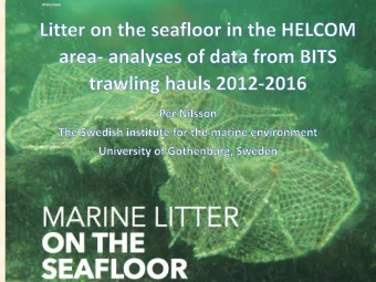 Why monitor litter on the  seafloor?  Large area  Area of accumulation?  Previous studies