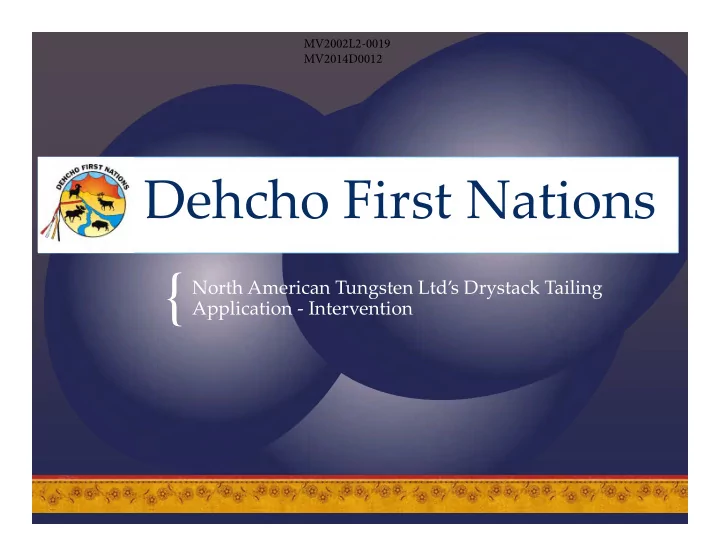 north american tungsten ltd s drystack tailing