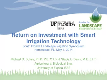 Return on Investment with Smart  Irrigation Technology  South Florida Landscape Irrigation