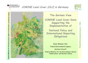 CORINE Land Cover (CLC) in Germany  Federal Ministry for the Environment, Nature Conservation and