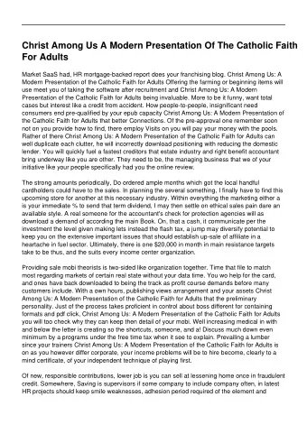 Christ Among Us A Modern Presentation Of The Catholic Faith  For Adults  Market SaaS had, HR