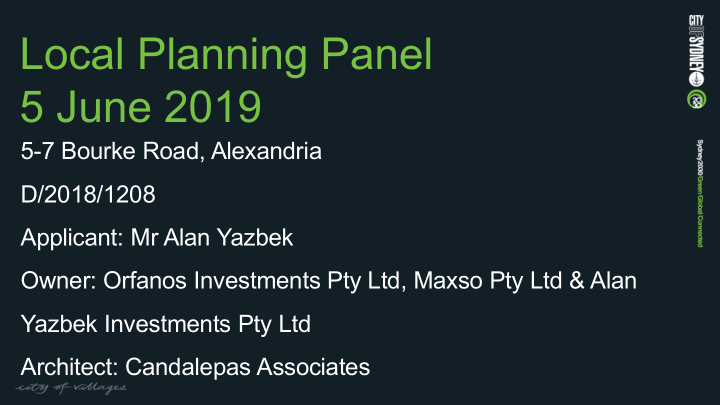 local planning panel 5 june 2019