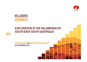 EXPLORATION IN THE DELAMERIAN OF  SOUTH-EAST SOUTH AUSTRALIA  PETER ROLLEY IIIII EXPLORATION