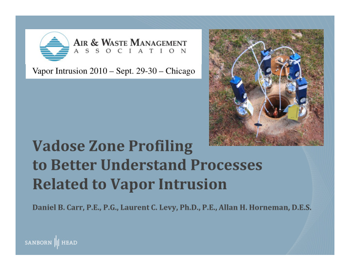 vadose zone profiling g to better understand processes