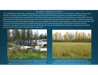 Brownfields  Old Matanuska Townsite  At the Old Matanuska Townsite, a private party, now