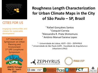 Roughness Length Characterization  for Urban Climate Maps in the City of So Paulo  SP, Brazil