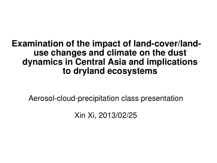 dynamics in central asia and implications