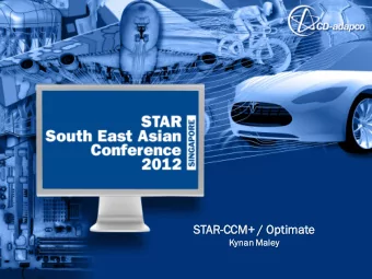 ST  STAR  AR-CCM+ / Optimate  Kynan Maley  ey  Optimate  Descr  crip  iptio  ion  Proce  cess  ss