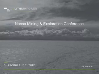 Noosa Mining &amp; Exploration Conference  22 July 2016  Important Notice and Disclaimer