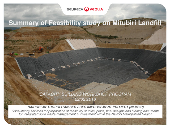 summary of feasibility study on mitubiri landfill