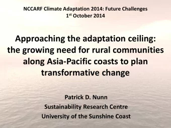 Approaching the adaptation ceiling:  the growing need for rural communities  along Asia-Pacific