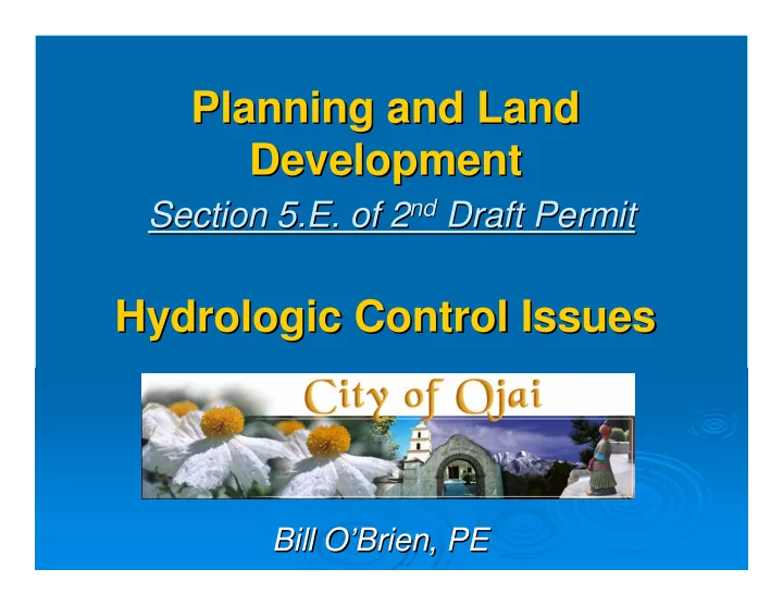 planning and land planning and land development