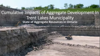 Cumulative Im  Impacts of Aggregate Development In  In  Trent Lakes Municipality  State of