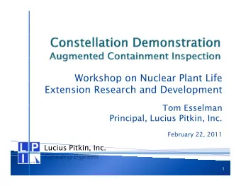 Workshop on Nuclear Plant Life  Workshop on Nuclear Plant Life  Extension Research and Development