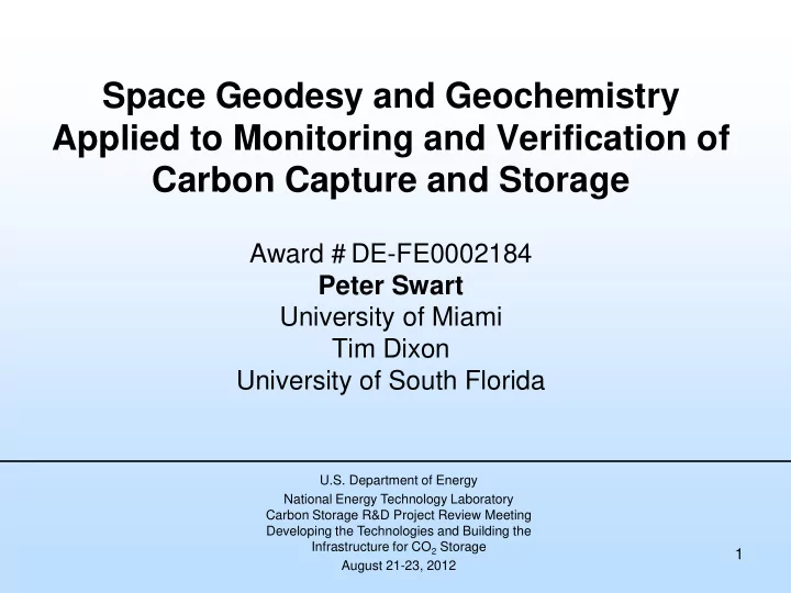 space geodesy and geochemistry applied to monitoring and