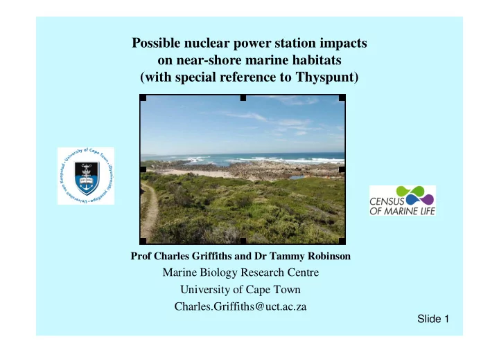 possible nuclear power station impacts on near shore