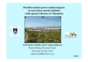 Possible nuclear power station impacts  on near-shore marine habitats  (with special reference to