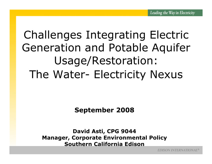 2007 sce business briefing challenges integrating