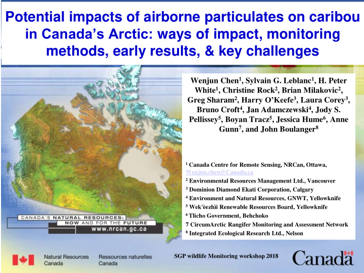 potential impacts of airborne particulates on caribou
