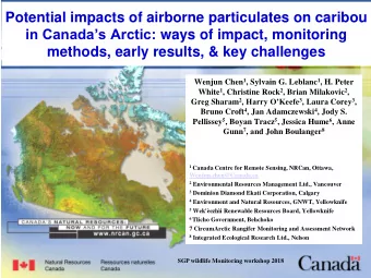 Potential impacts of airborne particulates on caribou in Canadas Arctic: ways of impact,