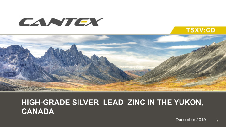 high grade silver lead zinc in the yukon canada