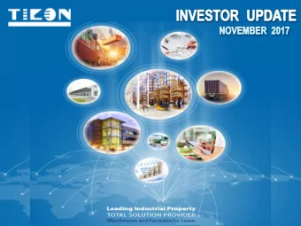 COMPANY  INFORMATION GROUP STRUCTURE  Solar roof business 51% TICON  Develops logistics  100%