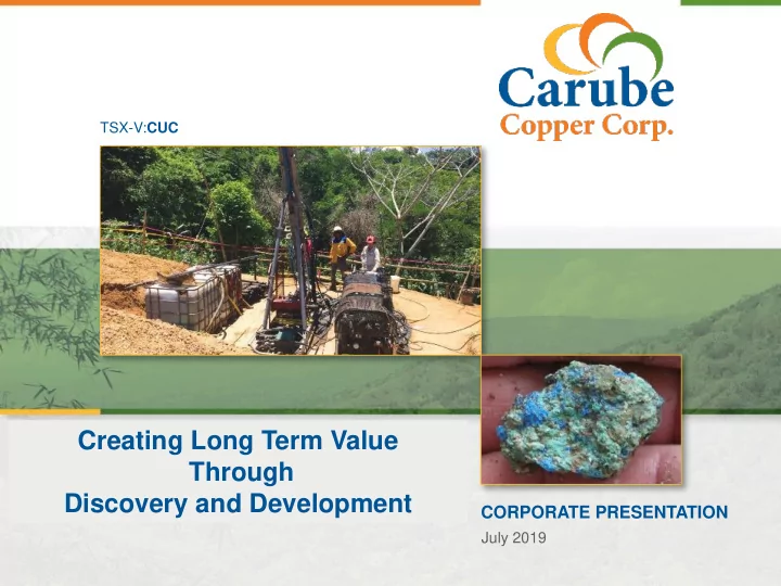 creating long term value through discovery and development