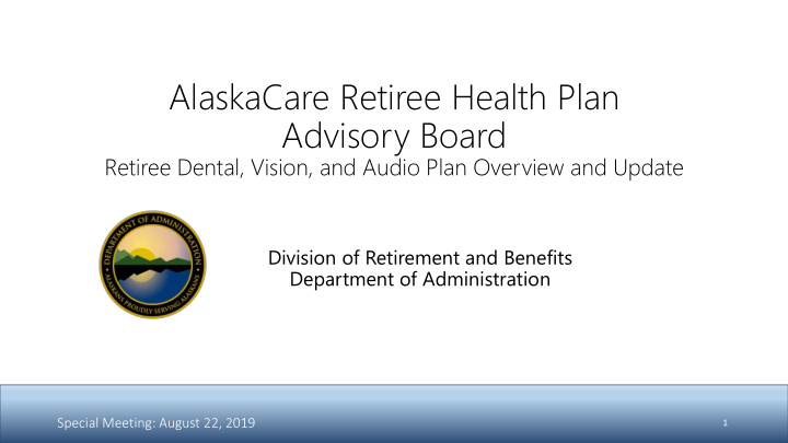alaskacare retiree health plan advisory board
