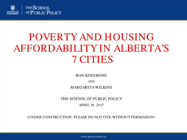 poverty and housing affordability in alberta s 7 cities
