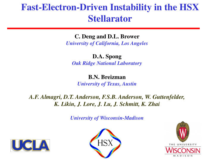 fast electron driven instability in the hsx