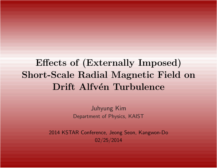 effects of externally imposed short scale radial magnetic