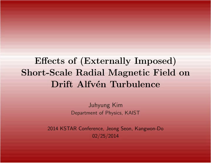 effects of externally imposed short scale radial magnetic