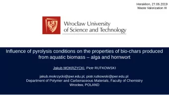 Influence of pyrolysis conditions on the properties of bio-chars produced  from aquatic biomass