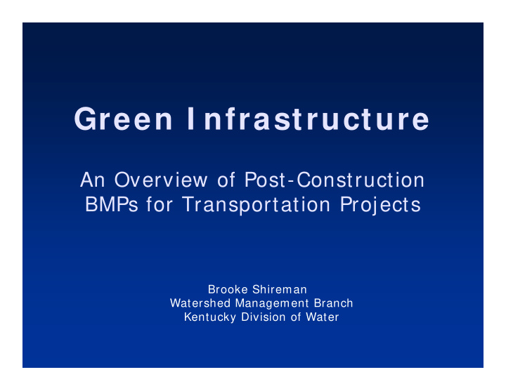 green i nfrastructure