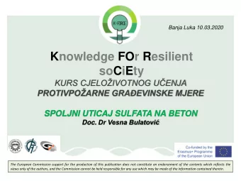 Knowledge FOr Resilient  soCiEty  KURS CJELOIVOTNOG UENJA  PROTIVPOARNE GRAEVINSKE MJERE
