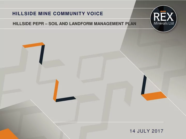 hillside mine community voice